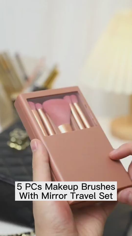 Make-up Pinsel Set – 5-teilig mit Spiegel