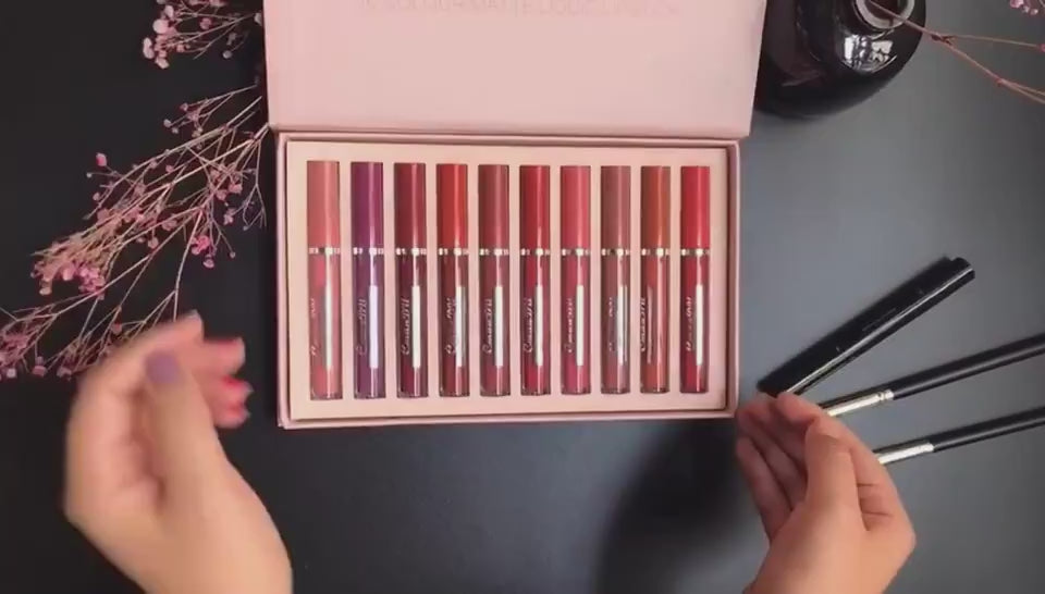 Matte Liquid Lipstick Set – Wasserfest & Kussecht