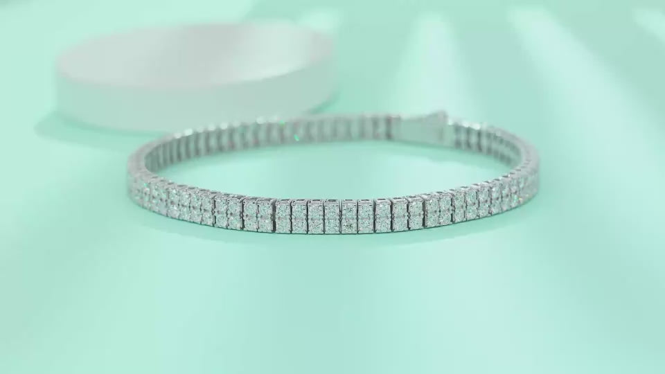 Luxuriöses 925 Silber Tennis-Armband mit funkelnden Steinen