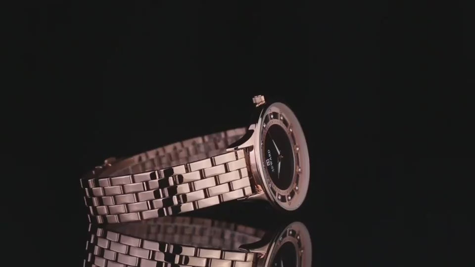 Elegant ladies' wristwatch with stainless steel bracelet and diamond details