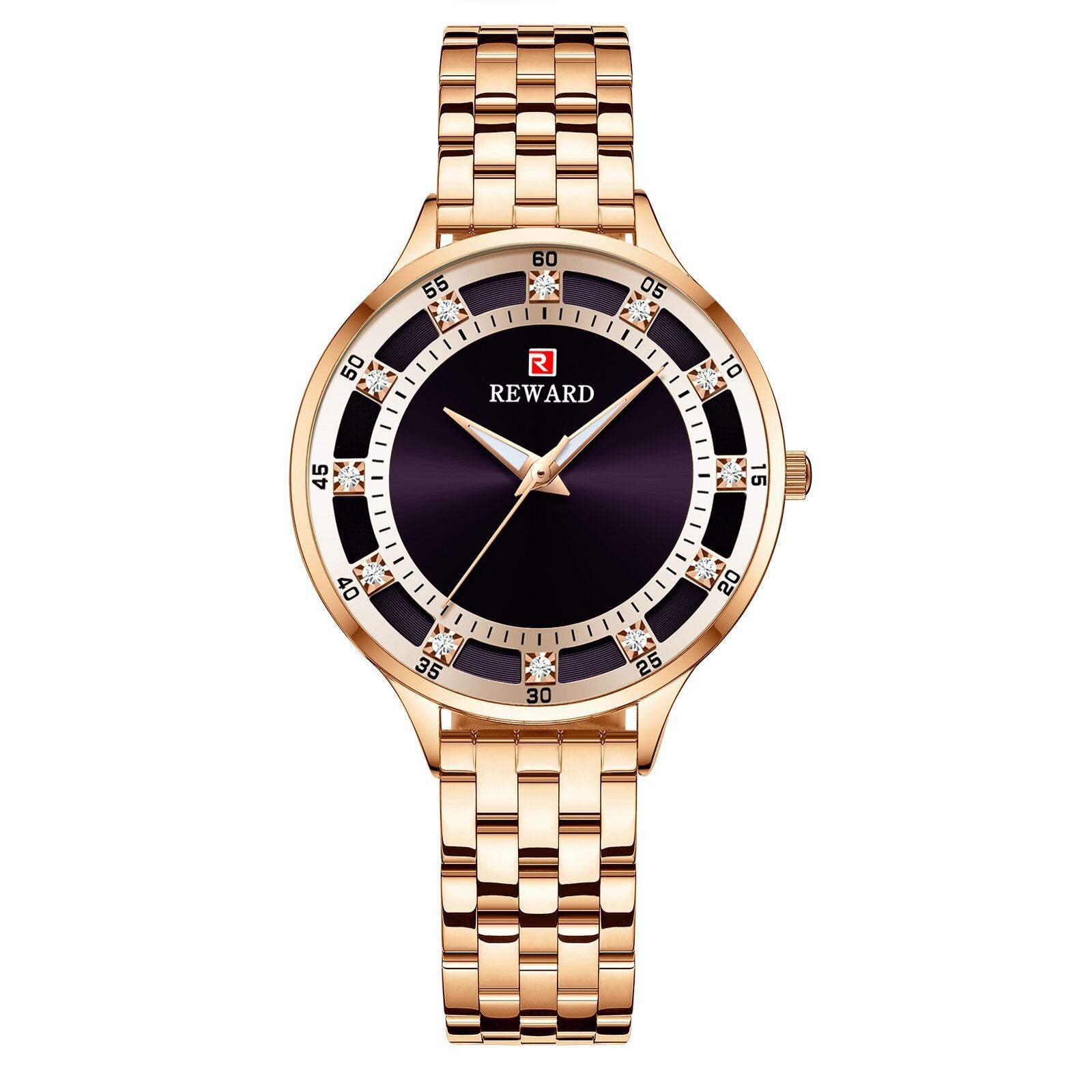Elegant ladies' wristwatch with stainless steel bracelet and diamond details