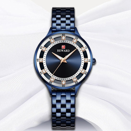 Elegant ladies' wristwatch with stainless steel bracelet and diamond details