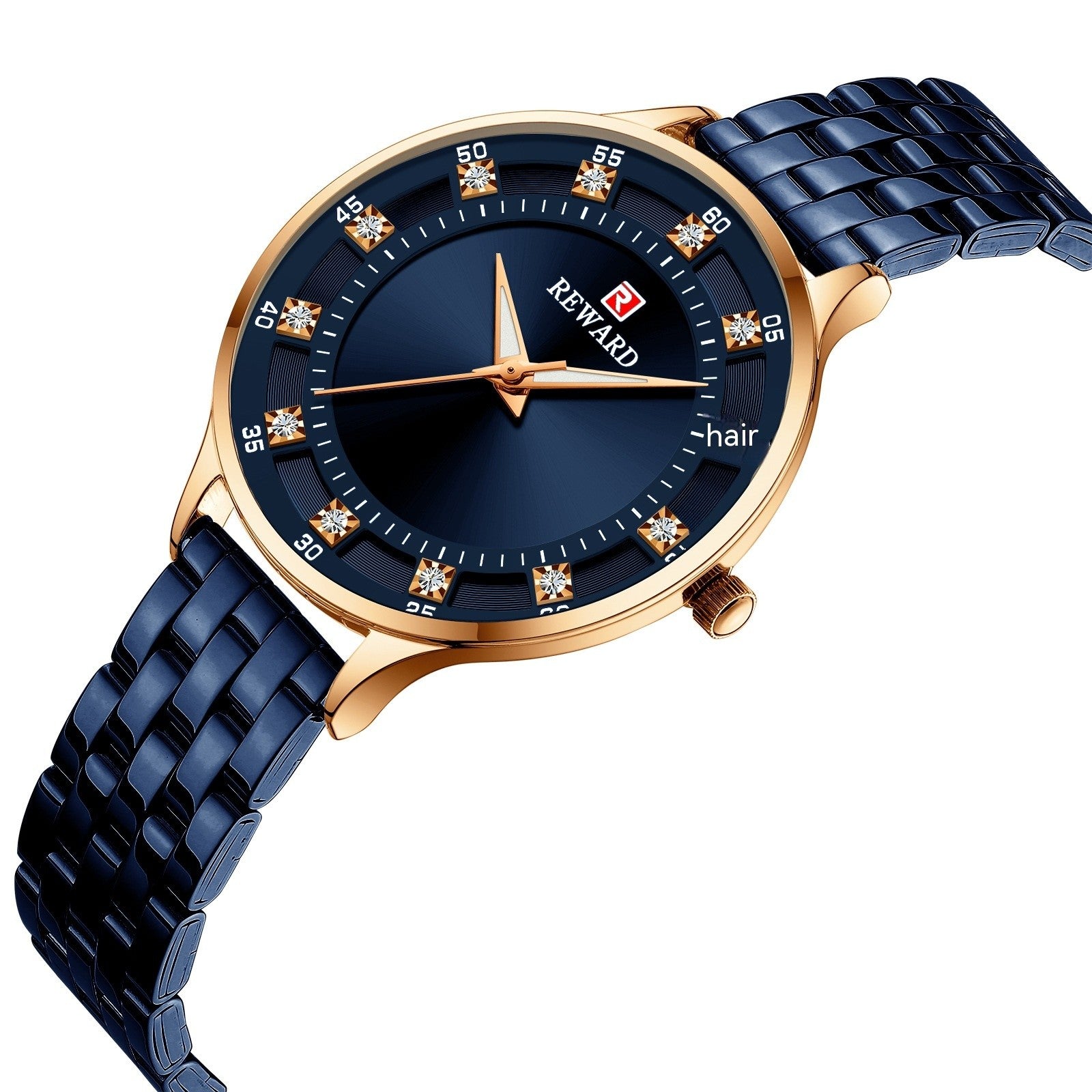 Elegant ladies' wristwatch with stainless steel bracelet and diamond details