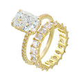 Elegantes 2-teiliges 925 Silber-Ring-Set mit Zirkonia