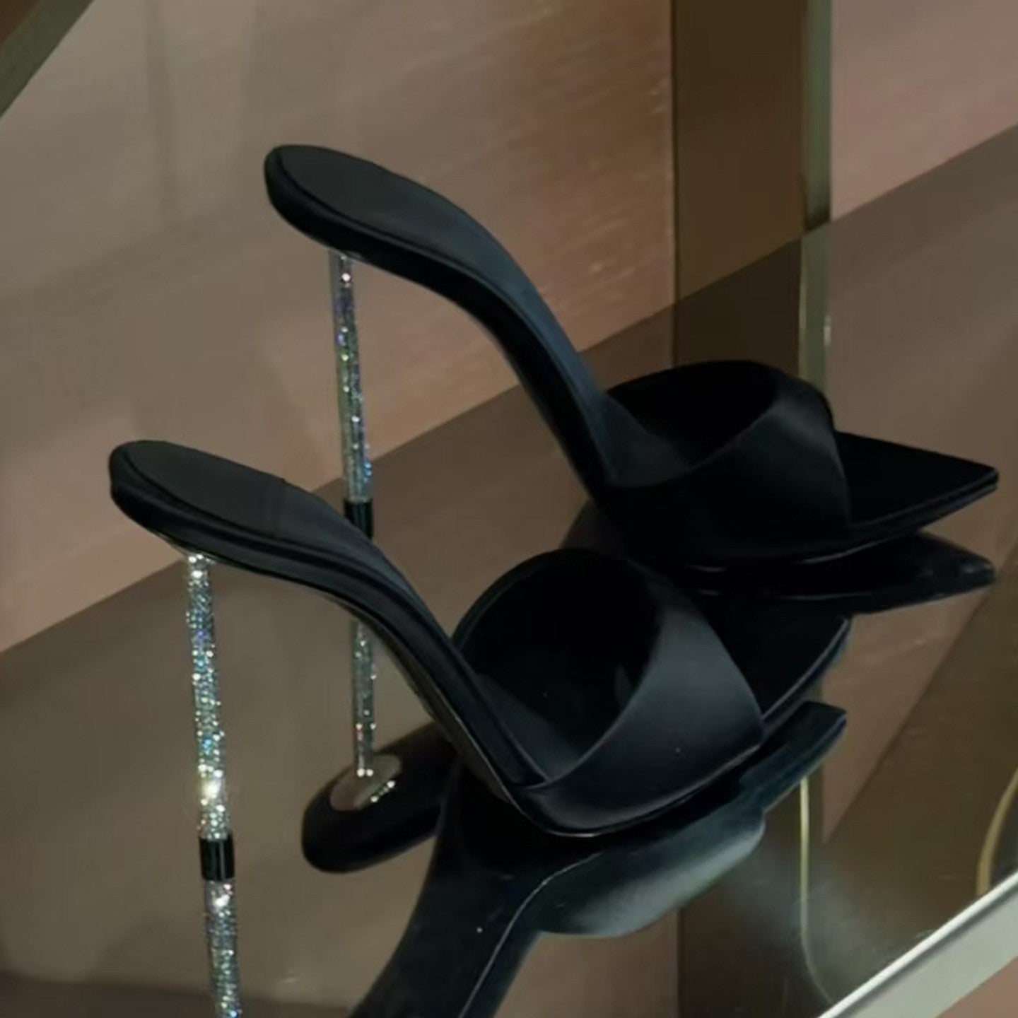 Elegant women's stiletto mules