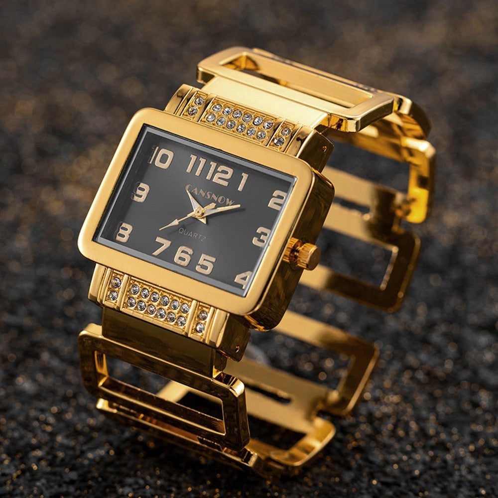 Elegant Ladies' Wristwatch with Sparkling Stones – Luxurious Design in Gold and Silver