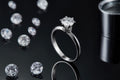Klassischer Verlobungsring aus 925 Silber mit 1ct Moissanit