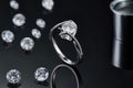 Eleganter 925 Silber Verlobungsring mit 1ct Moissanit & Herz-Detail