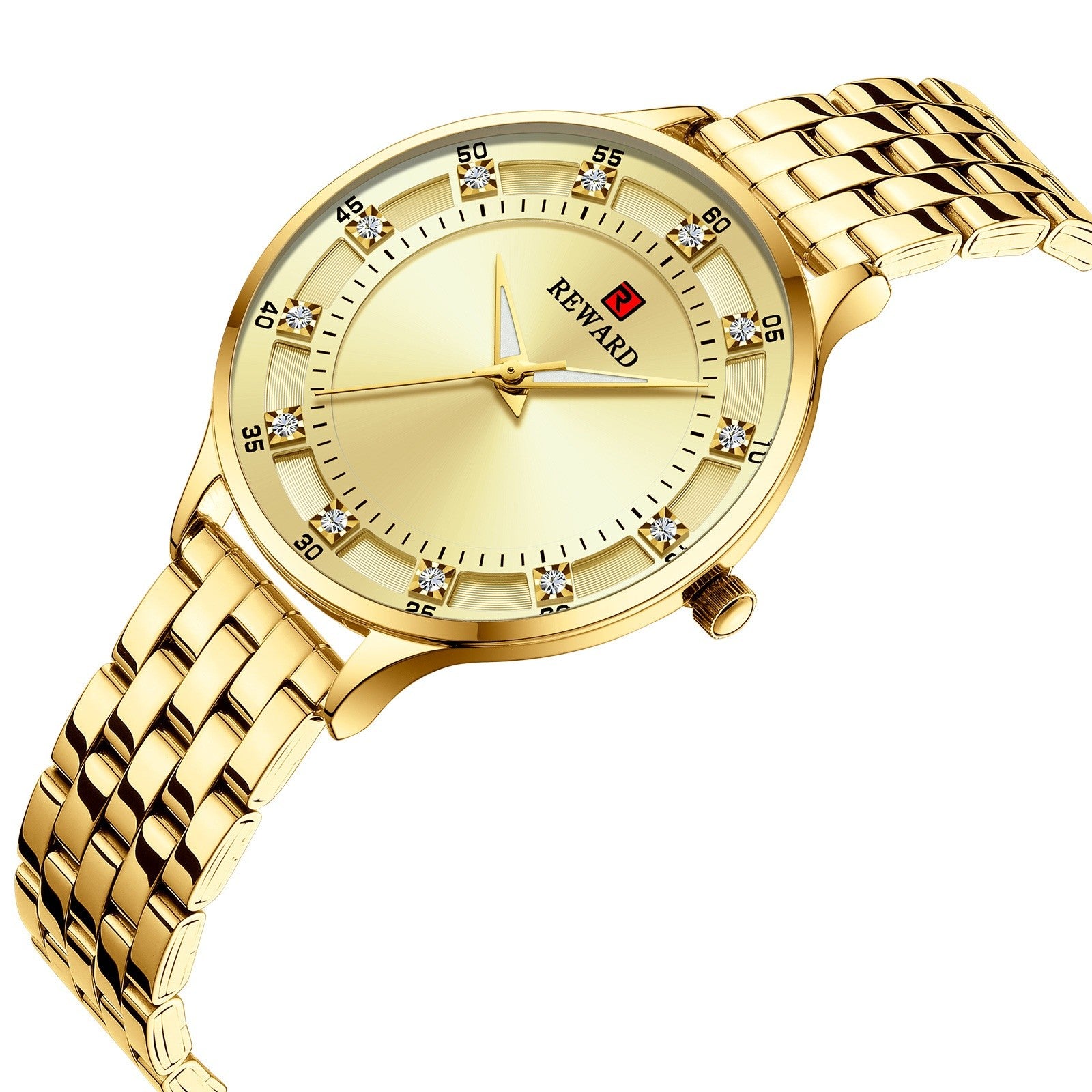Elegant ladies' wristwatch with stainless steel bracelet and diamond details