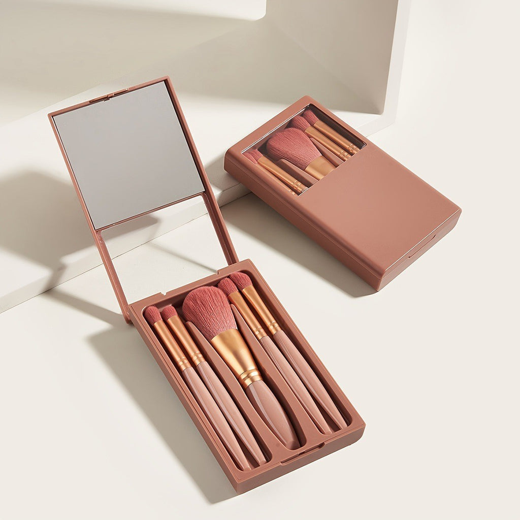 Make-up Pinsel Set – 5-teilig mit Spiegel