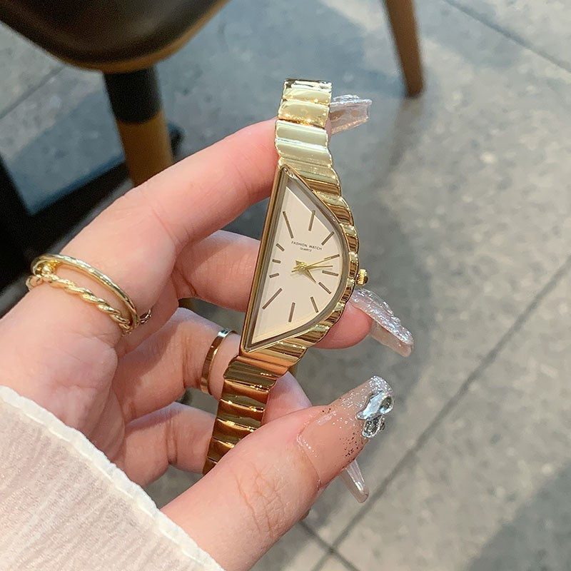 Elegant ladies' wristwatch with a triangular dial