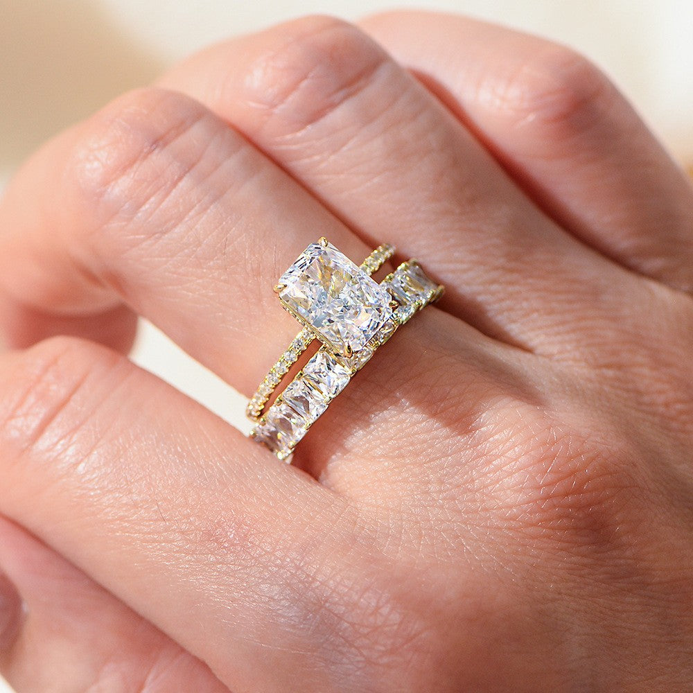 Elegantes 2-teiliges 925 Silber-Ring-Set mit Zirkonia