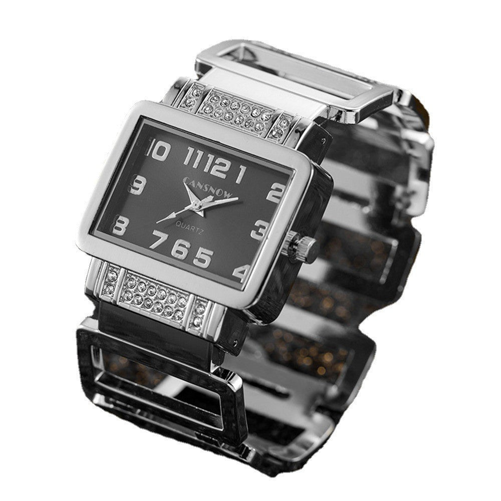 Elegant Ladies' Wristwatch with Sparkling Stones – Luxurious Design in Gold and Silver