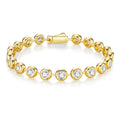 Luxuriöses goldenes 925 Silber-Armband mit Moissanit